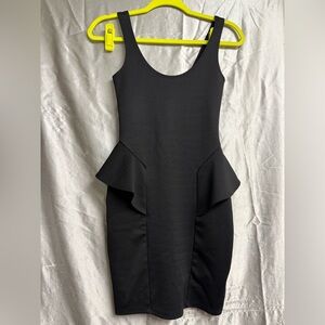 City Streets Black Peplum Mini Dress